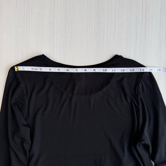 MICHAEL KORS Scoop Neck T Shirt Top XS Black 3/4 Sleeve Sheer Tunic Casual Comfy - Picture 8 of 15